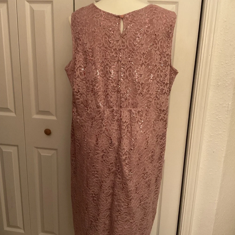Catherine’s 2 Piece Dress Sparkly Dusty Rose Size 28W Plus Size - Picture 4 of 6